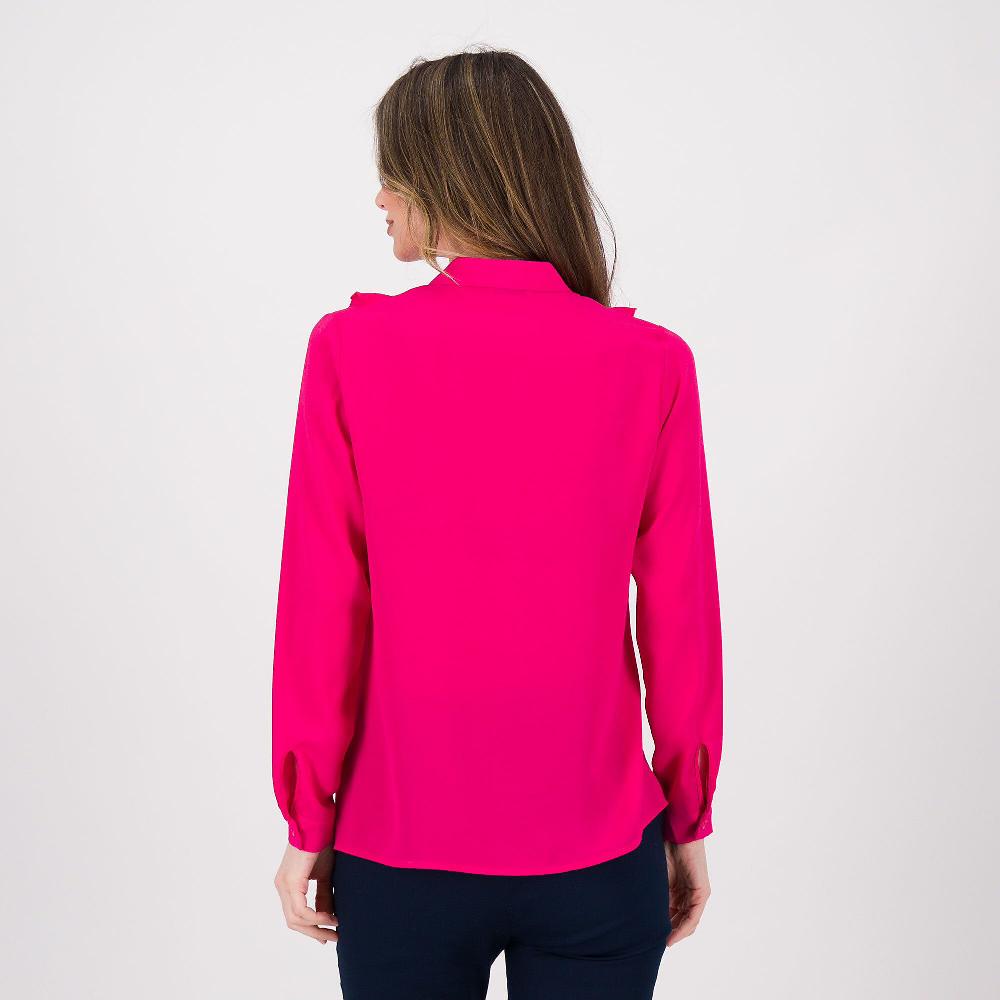 QVC Caterina Lancini Camicia In Doppia Georgette Con Ruches E Collo A Listino