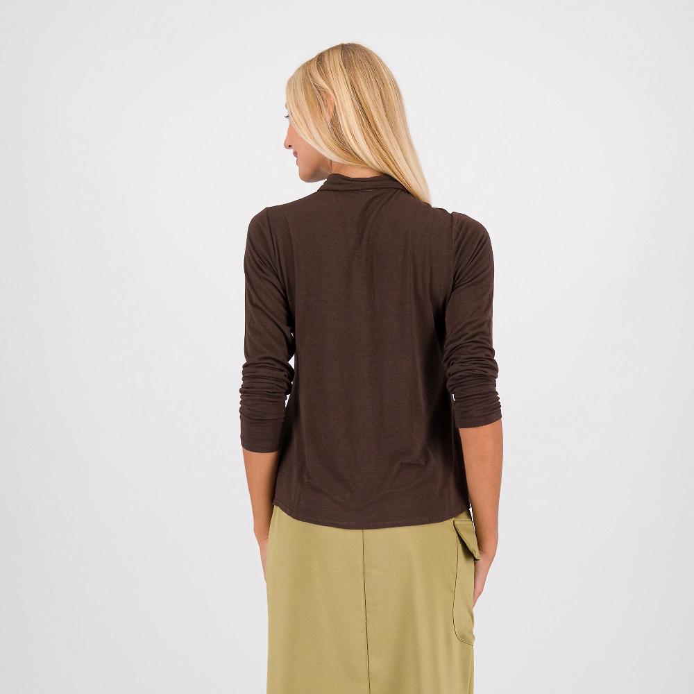 QVC Caterina Lancini Camicia In Jersey Di Viscosa Con Lana Tinta In Capo