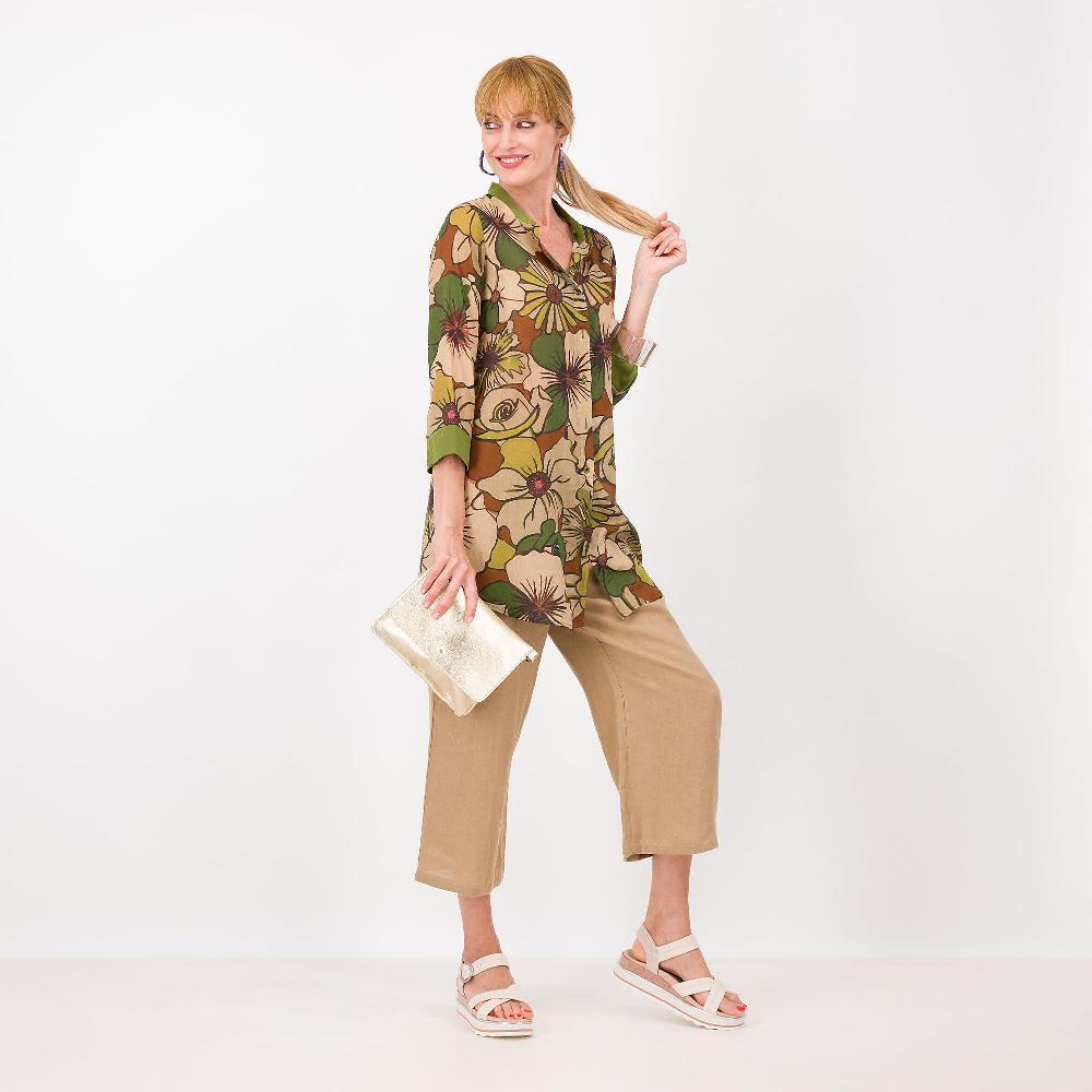 QVC Caterina Lancini Camicia In Mussola Di Cotone Fantasia