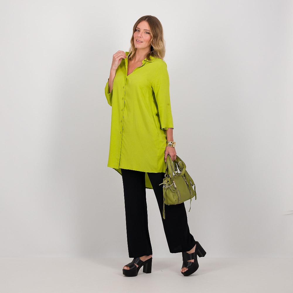 QVC Caterina Lancini Camicia In Mussola Di Viscosa Con Maniche Lunghe