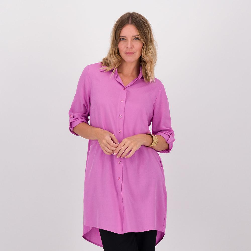 QVC Caterina Lancini Camicia in mussola di viscosa con maniche lunghe