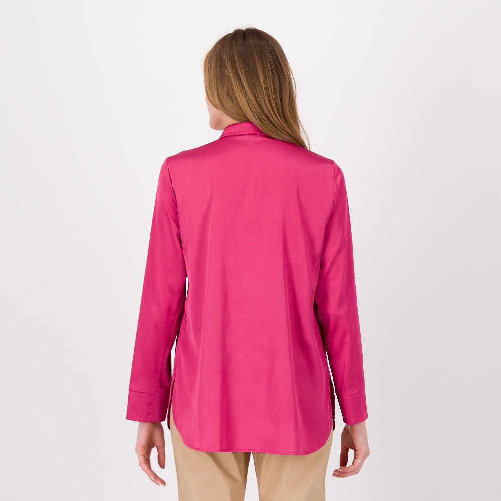 QVC Caterina Lancini Camicia In Raso Con Collo A Listino E Taschino