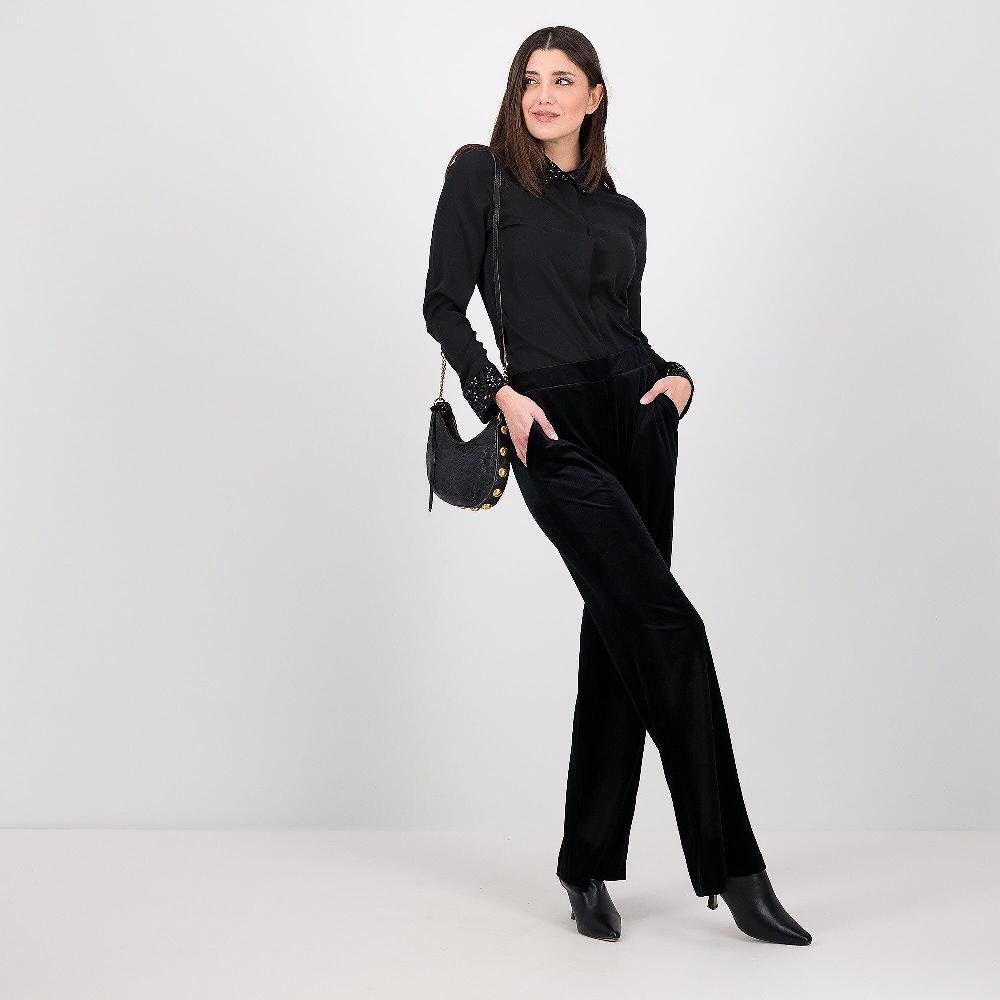 QVC Caterina Lancini Camicia In Raso Lavato Con Paillettes