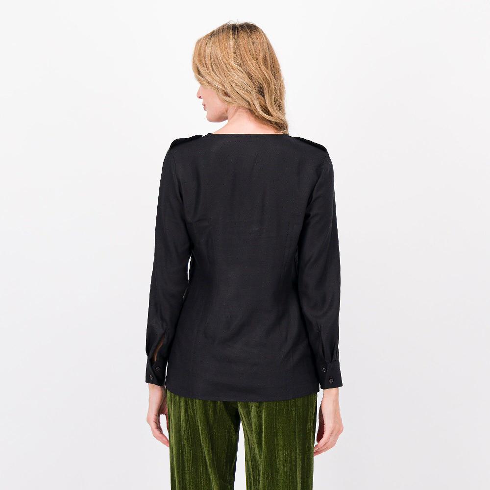QVC Caterina Lancini Camicia In Vaiella Con Alamari E Tasche