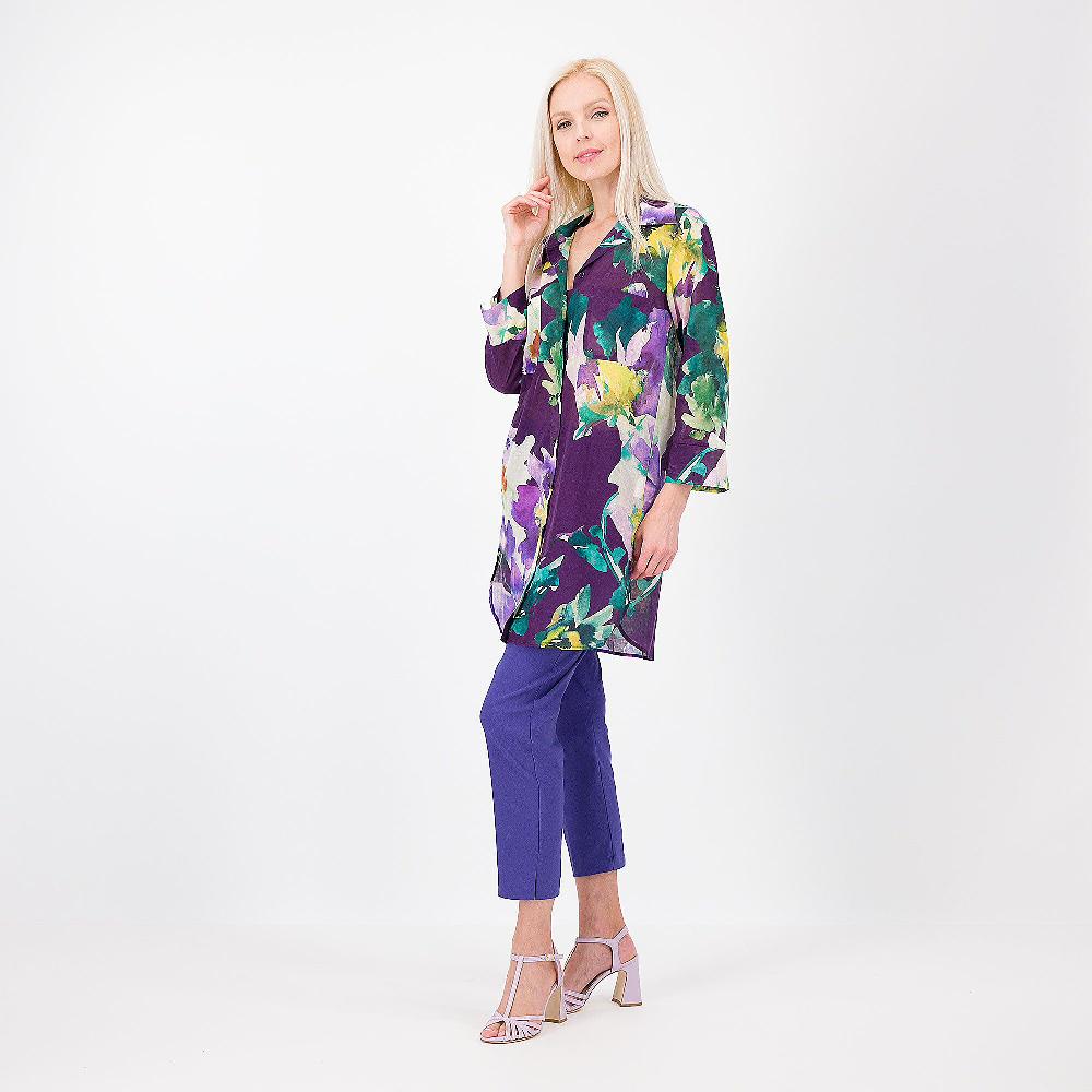 QVC Caterina Lancini Camicia lunga fantasia in mussola di cotone