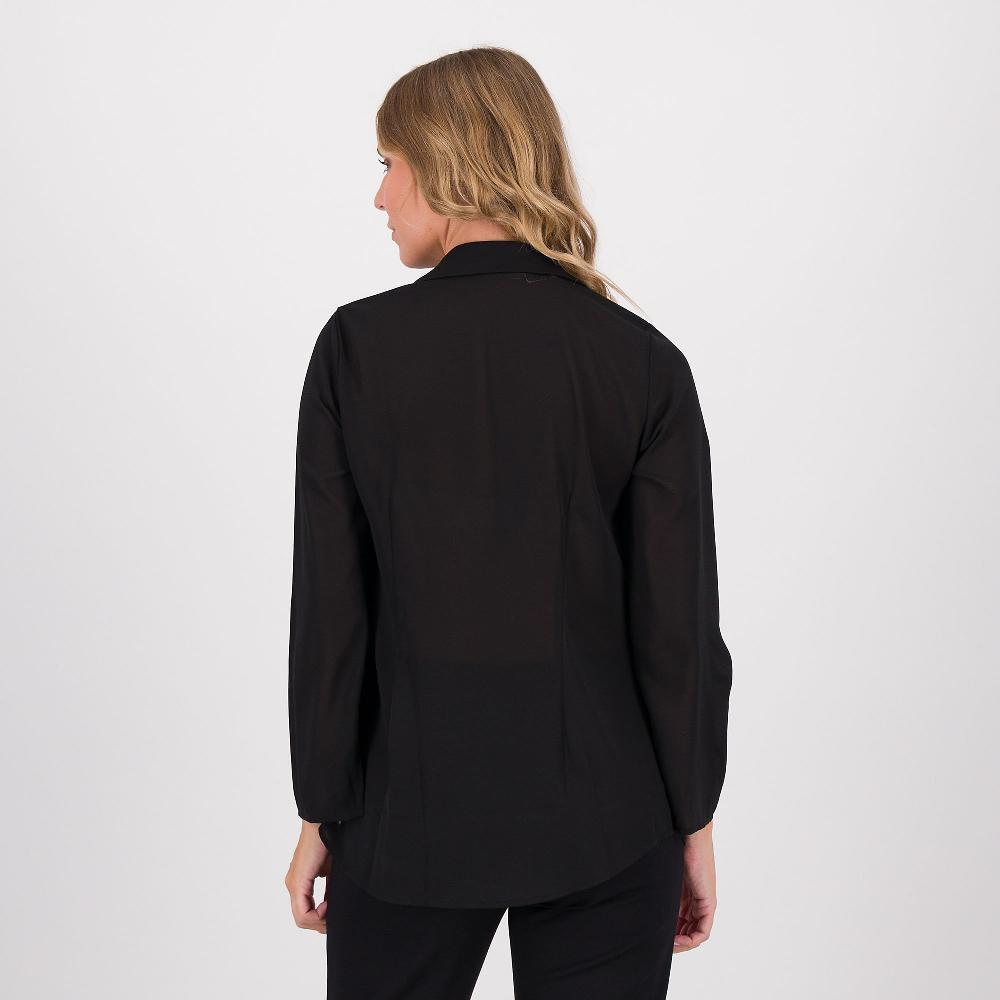 QVC Caterina Lancini Camicia Manica Lunga In Doppia Georgette Con Bottoni A Vista