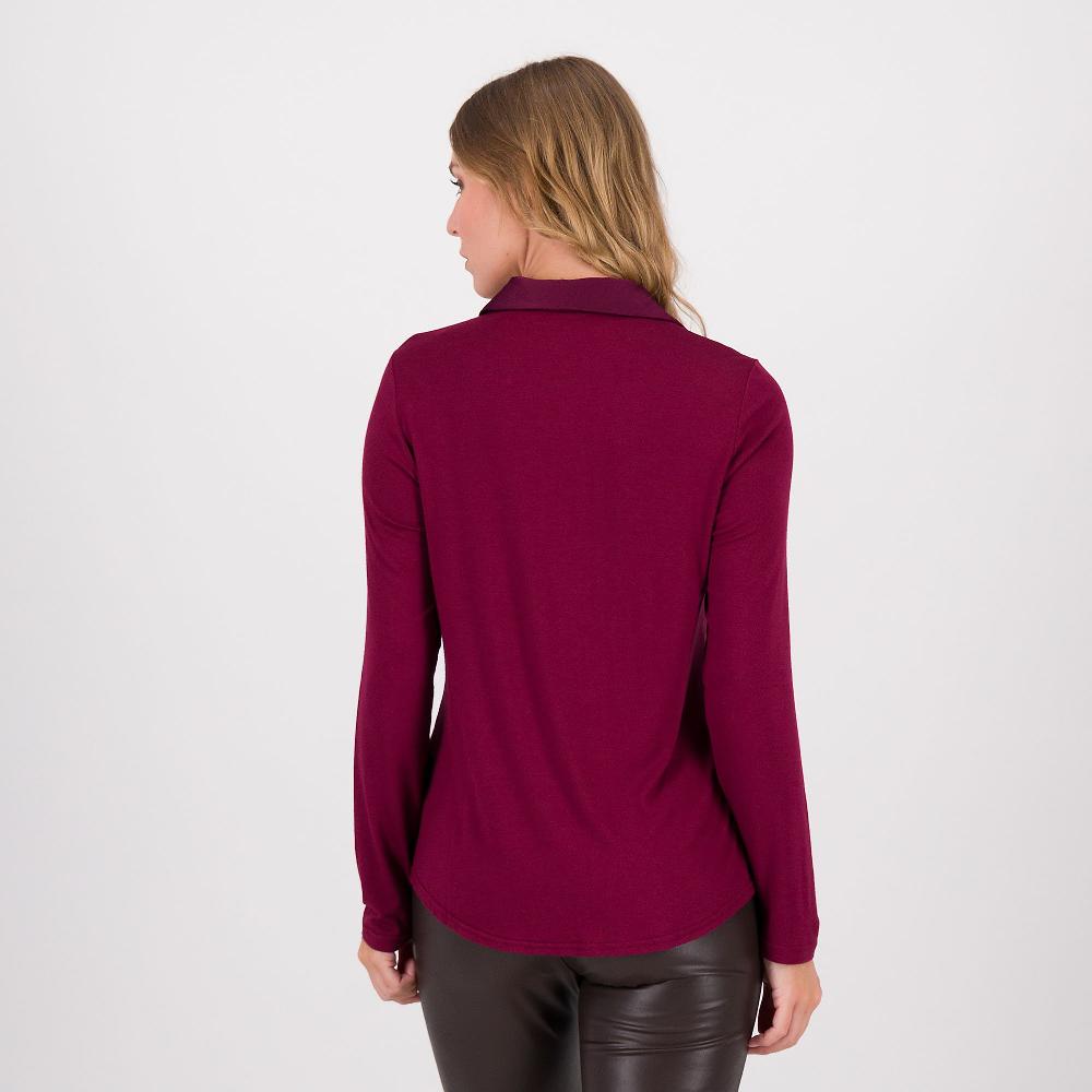 QVC Caterina Lancini Camicia Manica Lunga In Jersey Di Viscosa Con Inserti In Raso