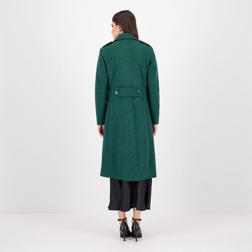 QVC Caterina Lancini Cappotto Lungo In Panno Con Martingala