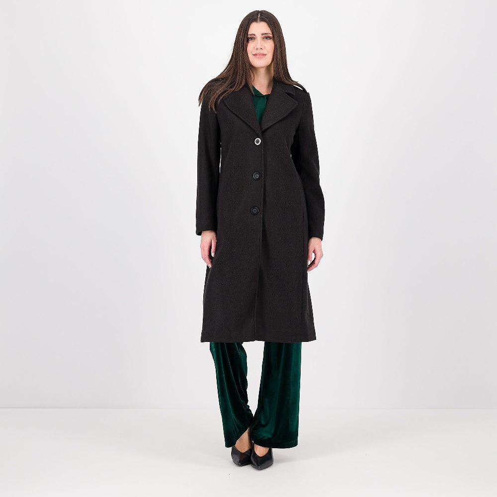 QVC Caterina Lancini Cappotto lungo in panno con martingala