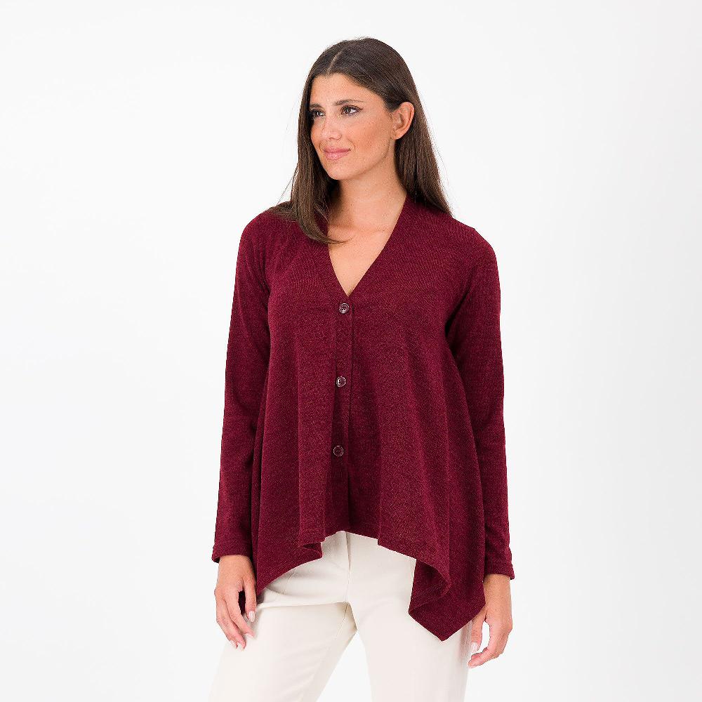 QVC Caterina Lancini Cardigan asimmetrico in maglia Linea over Made in Italy