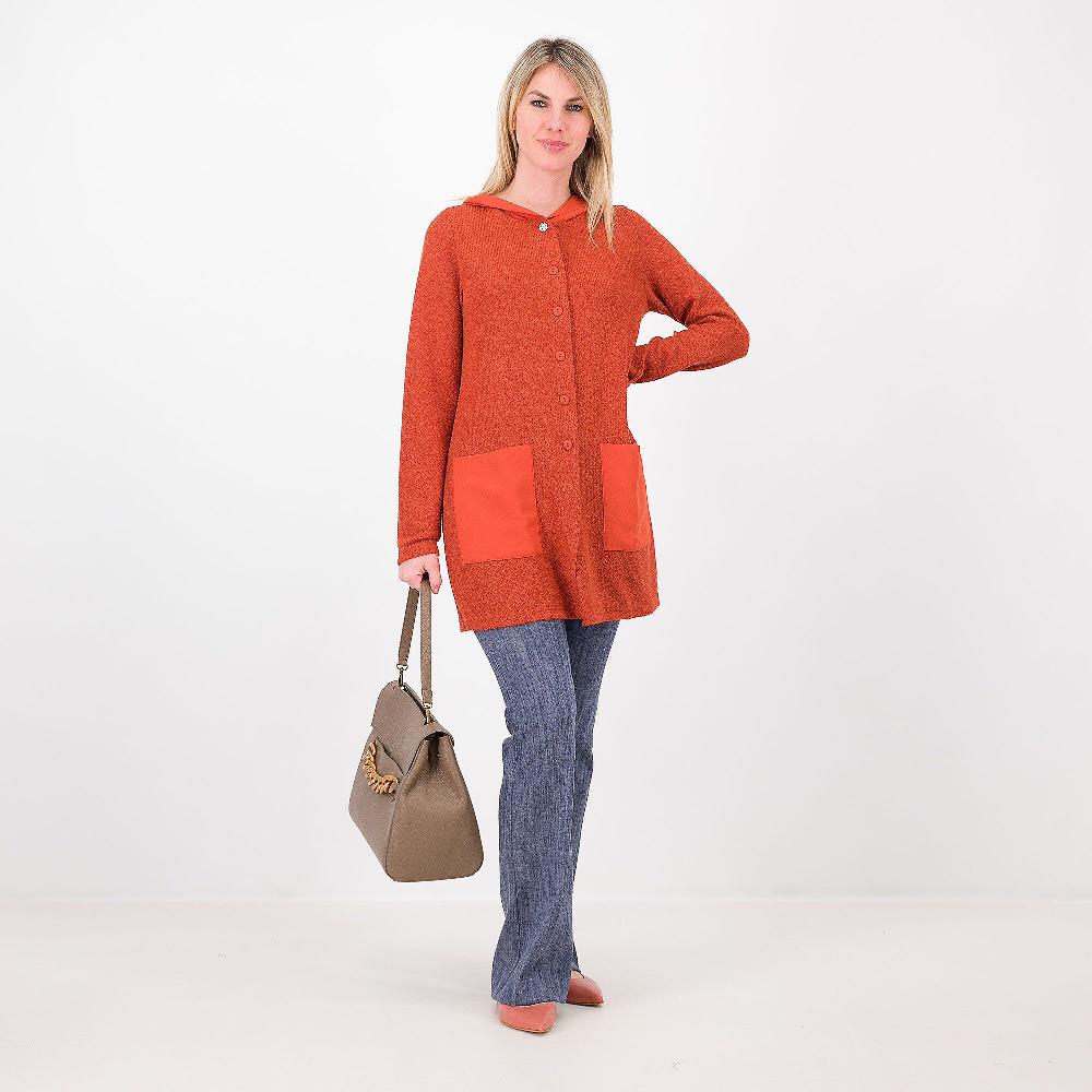 QVC Caterina Lancini Cardigan In Maglia Con Cappuccio