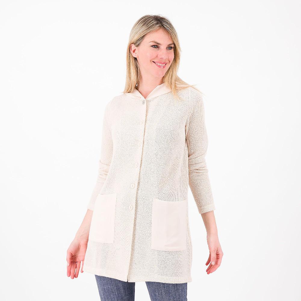 QVC Caterina Lancini Cardigan in maglia con cappuccio
