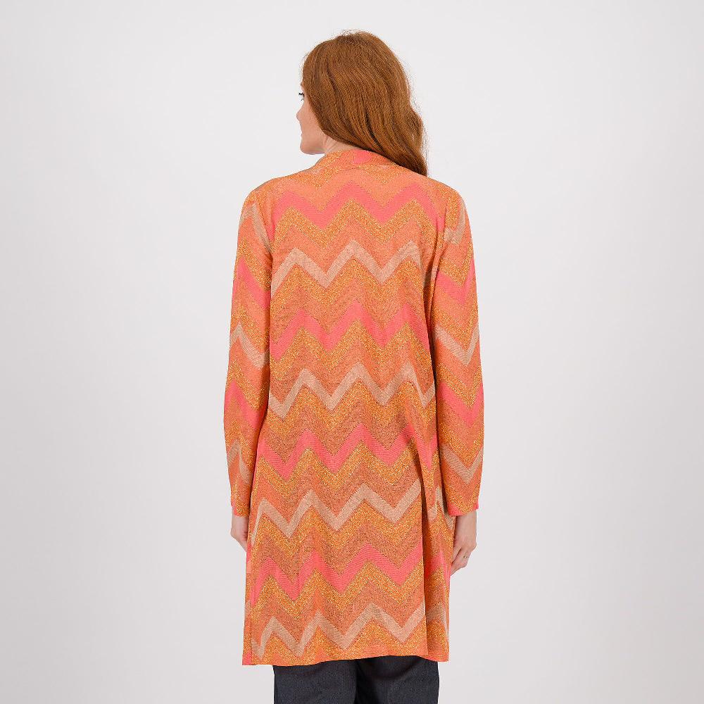 QVC Caterina Lancini Cardigan In Maglia Lamé Fantasia Zig-zag