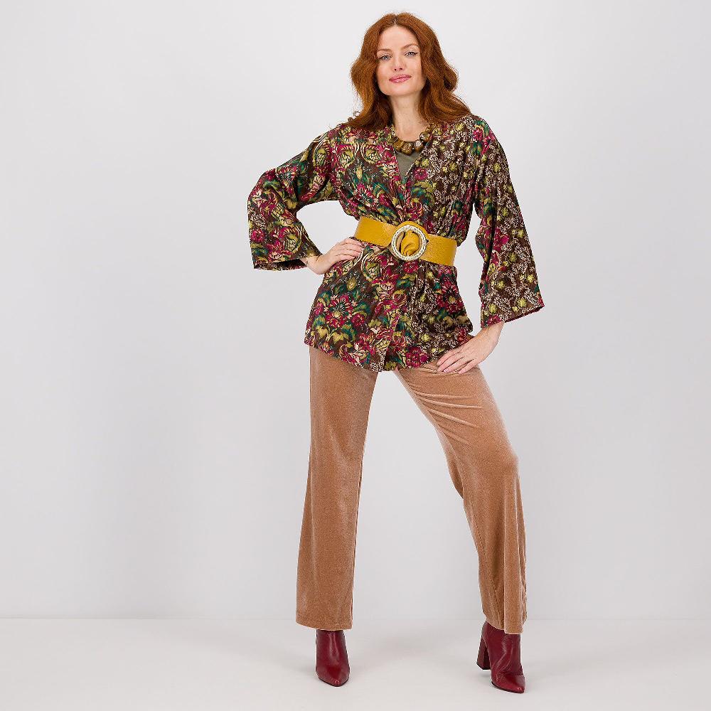 QVC Caterina Lancini Cardigan Kimono In Velluto Froissé Fantasia