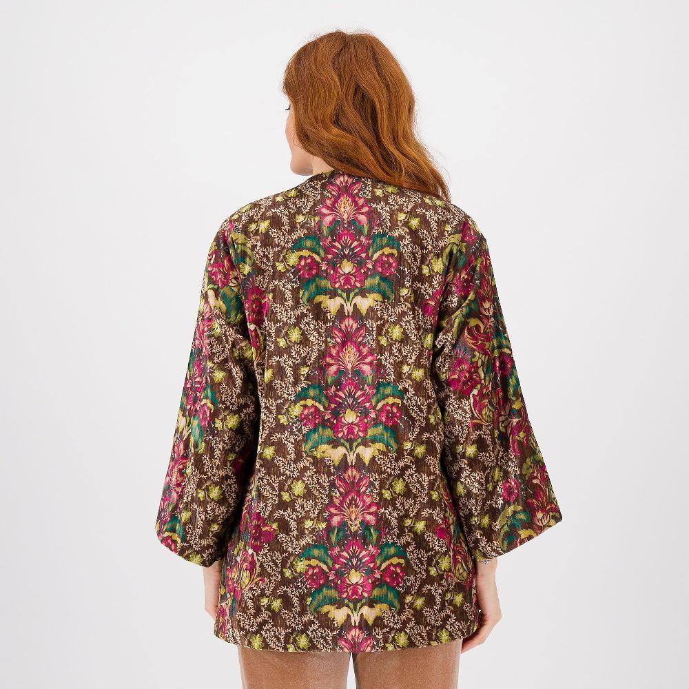 QVC Caterina Lancini Cardigan Kimono In Velluto Froissé Fantasia