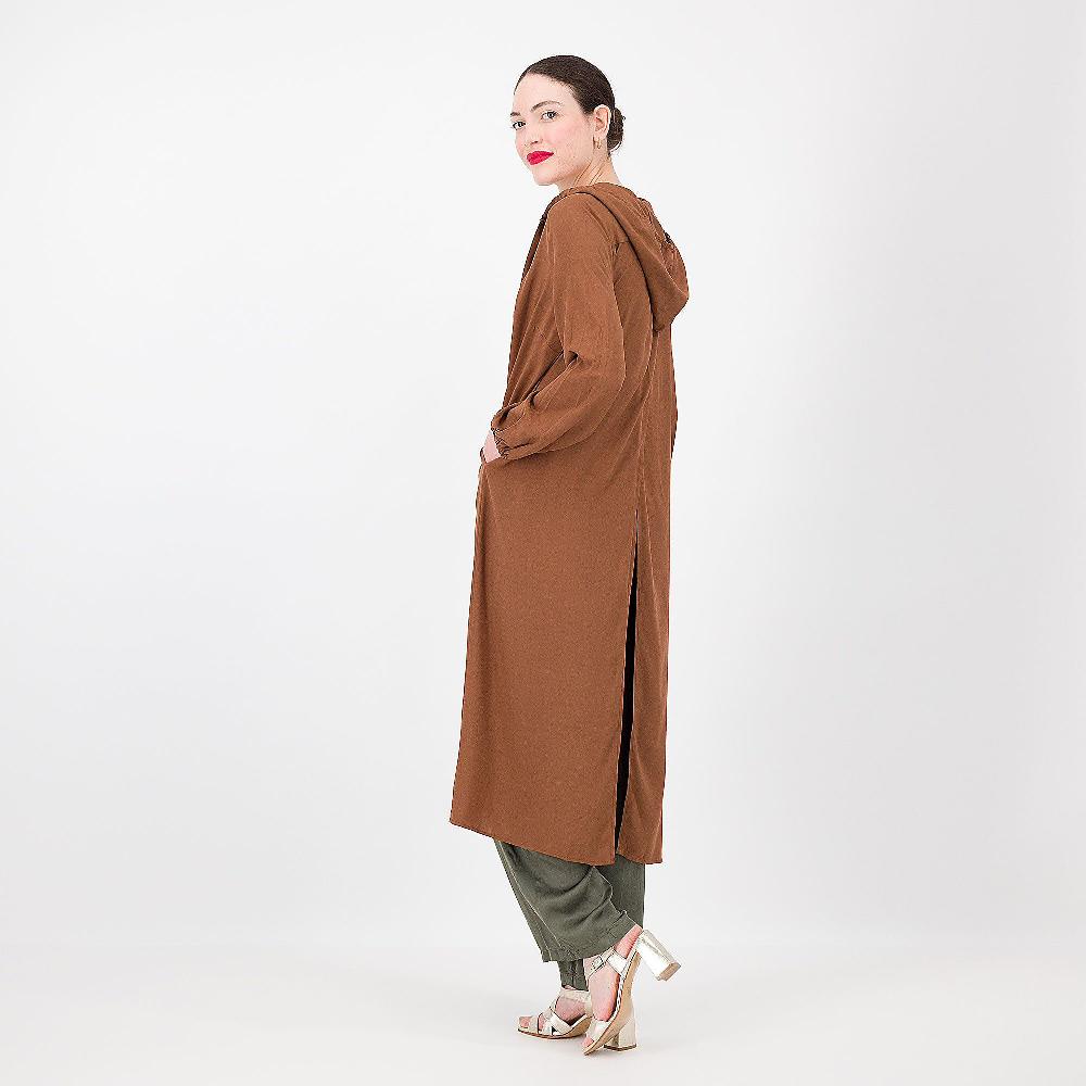 QVC Caterina Lancini Cardigan Lungo In Mussola Di Viscosa Con Cappuccio