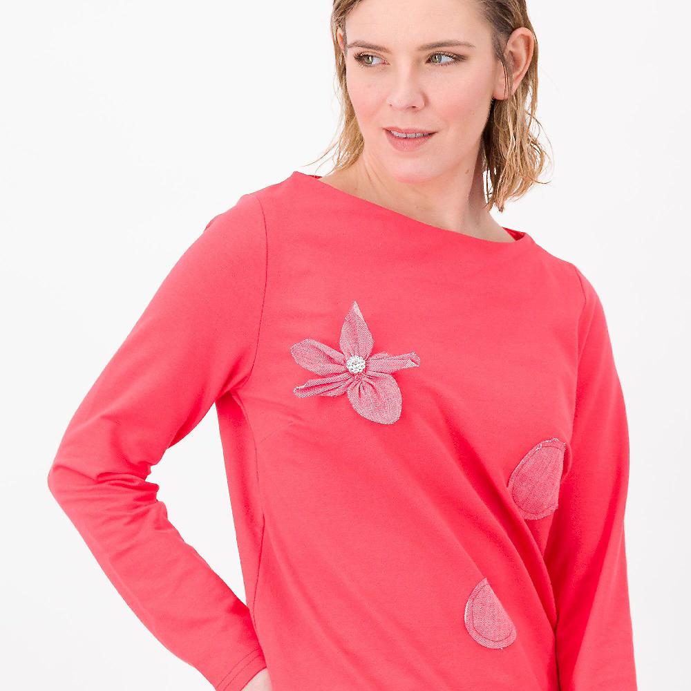 QVC Caterina Lancini Felpa A Scatoletta In Cotone Con Ricami