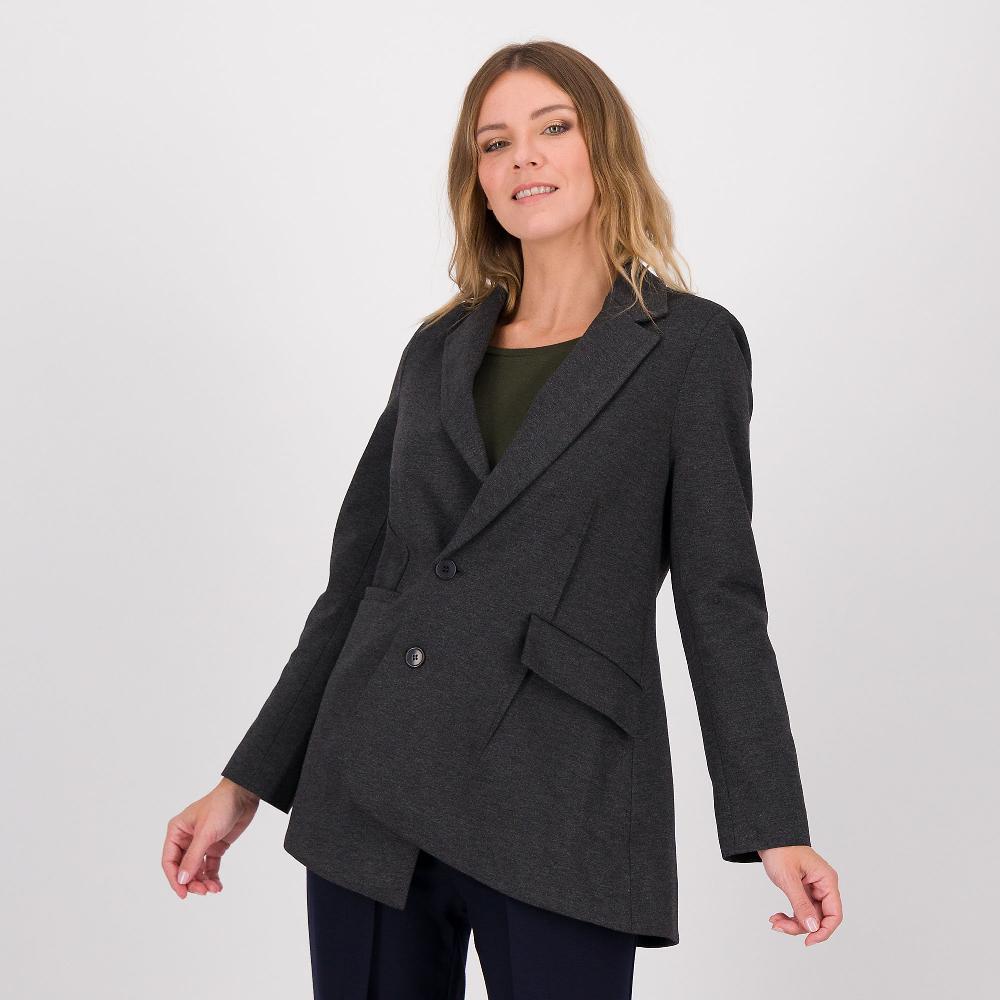 QVC Caterina Lancini Giacca asimmetrica in punto Milano con allaccio obliquo