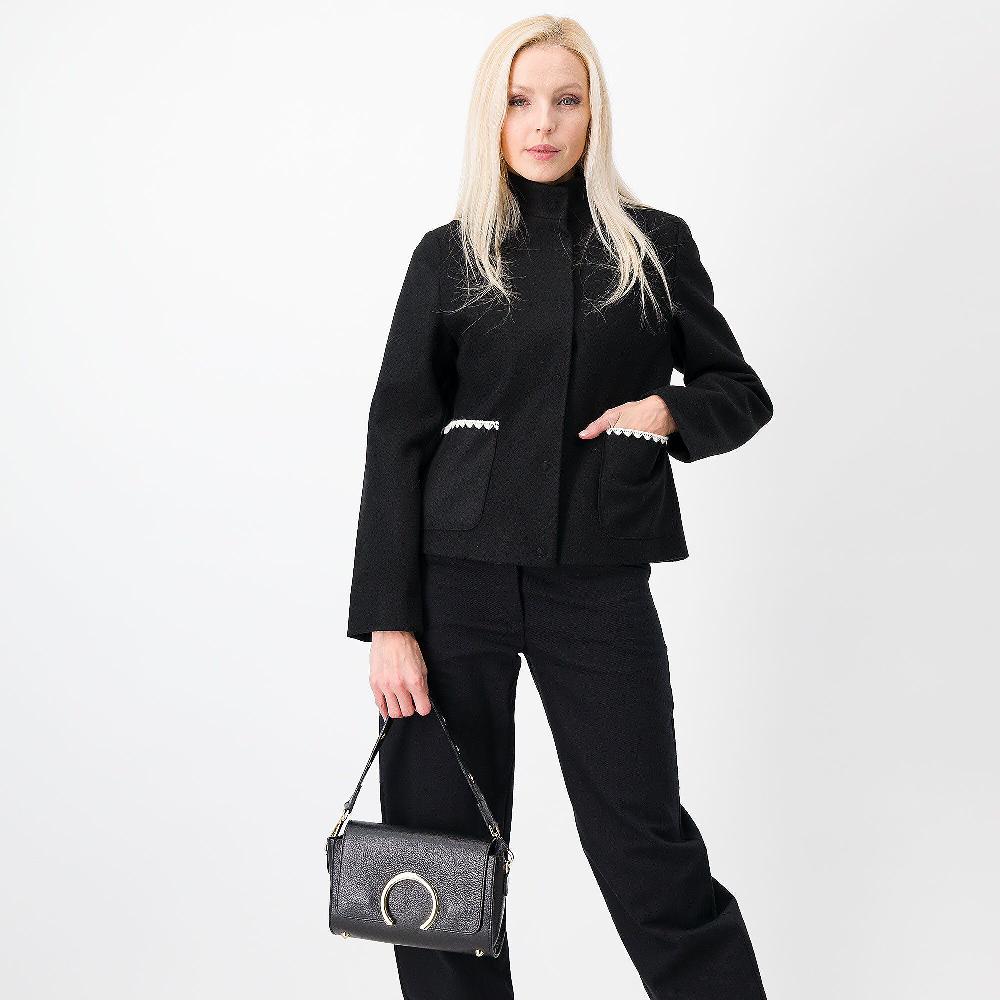 QVC Caterina Lancini Giacchino In Panno Velour Con Tasche Ricamate