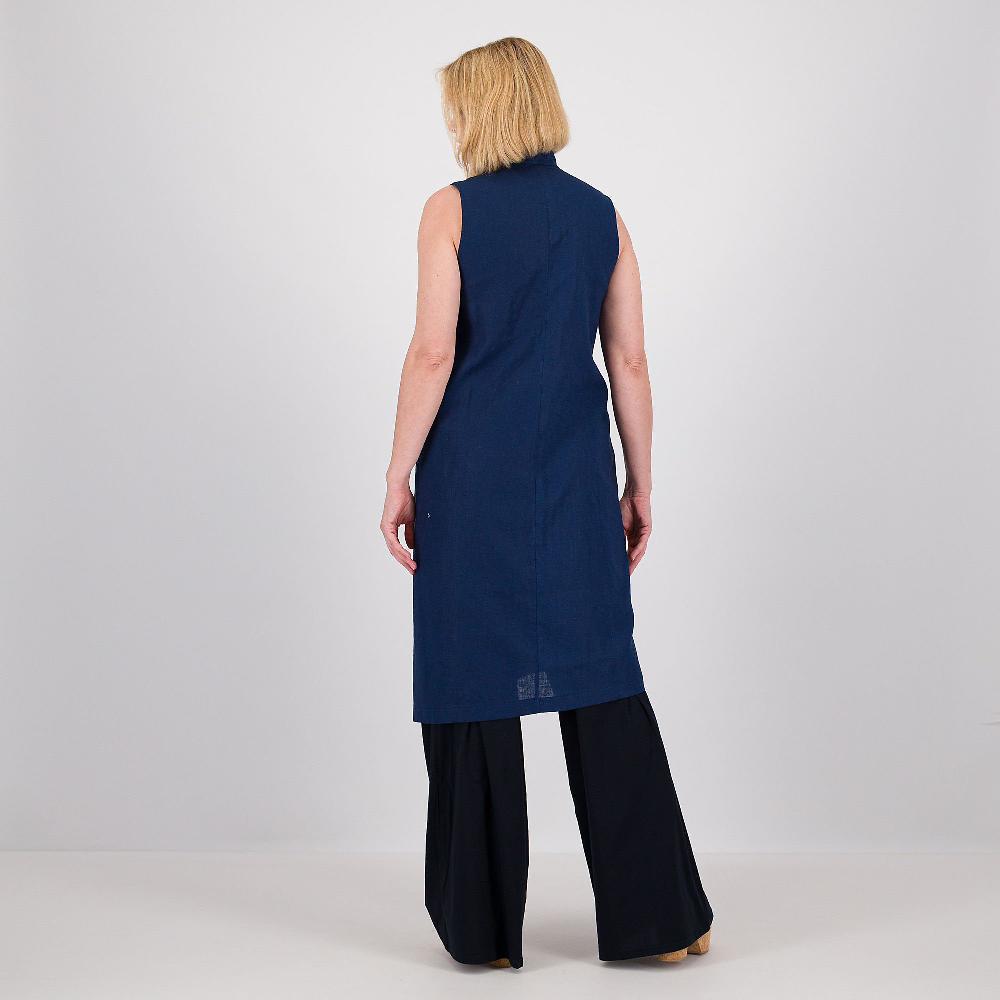 QVC Caterina Lancini Gilet Lungo Asimmetrico In Ramié E Cotone