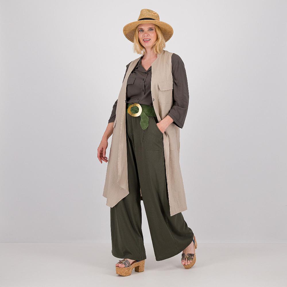 QVC Caterina Lancini Gilet Lungo Asimmetrico In Ramié E Cotone