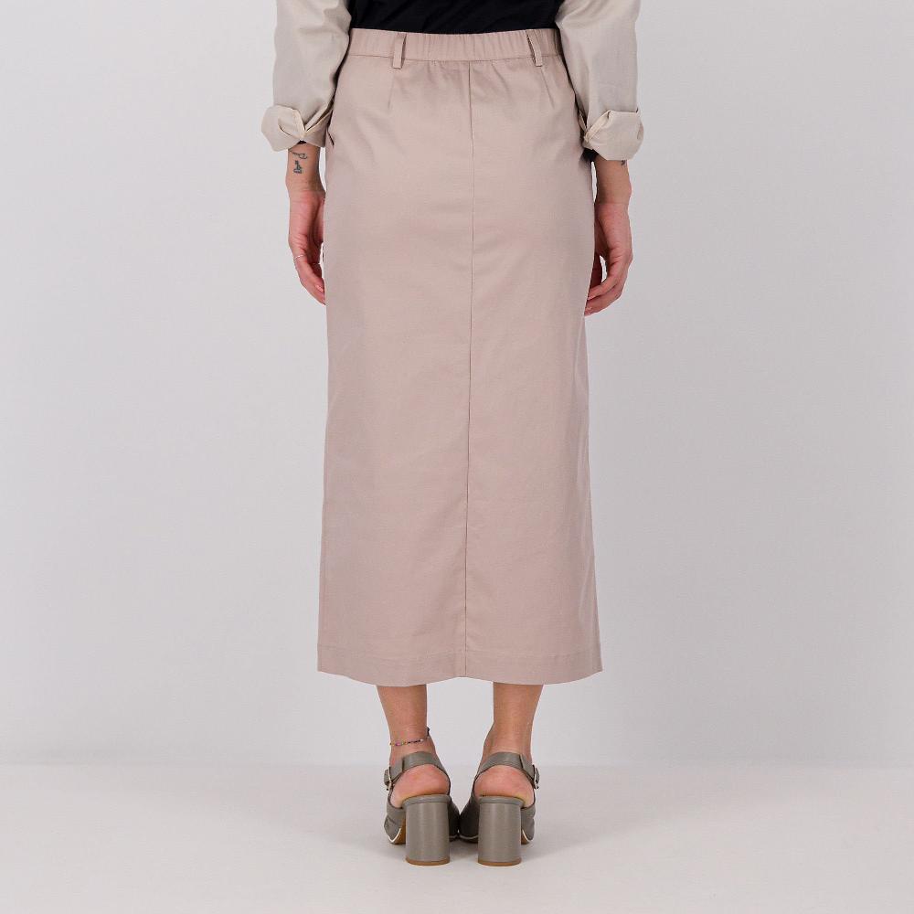 QVC Caterina Lancini Gonna In Gabardina Misto Cotone Con Spacco Davanti