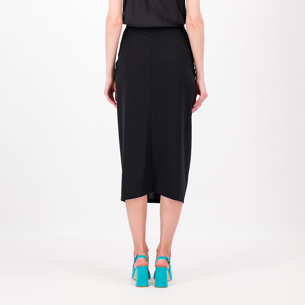QVC Caterina Lancini Gonna In Jersey Lucido Con Drappeggio