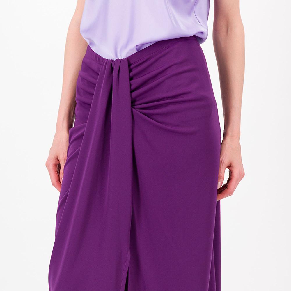 QVC Caterina Lancini Gonna In Jersey Lucido Con Drappeggio