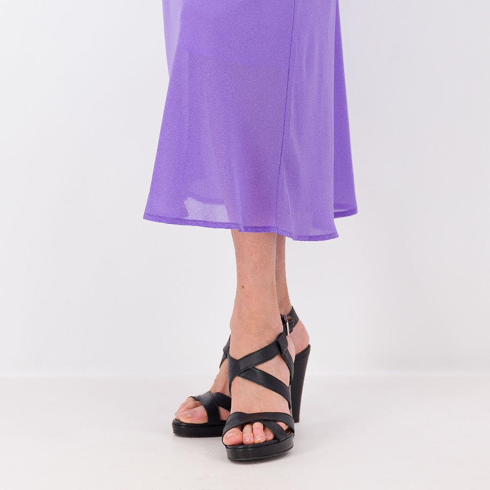 QVC Caterina Lancini Gonna Longuette In Georgette Con Fodera In Jersey Made In Italy
