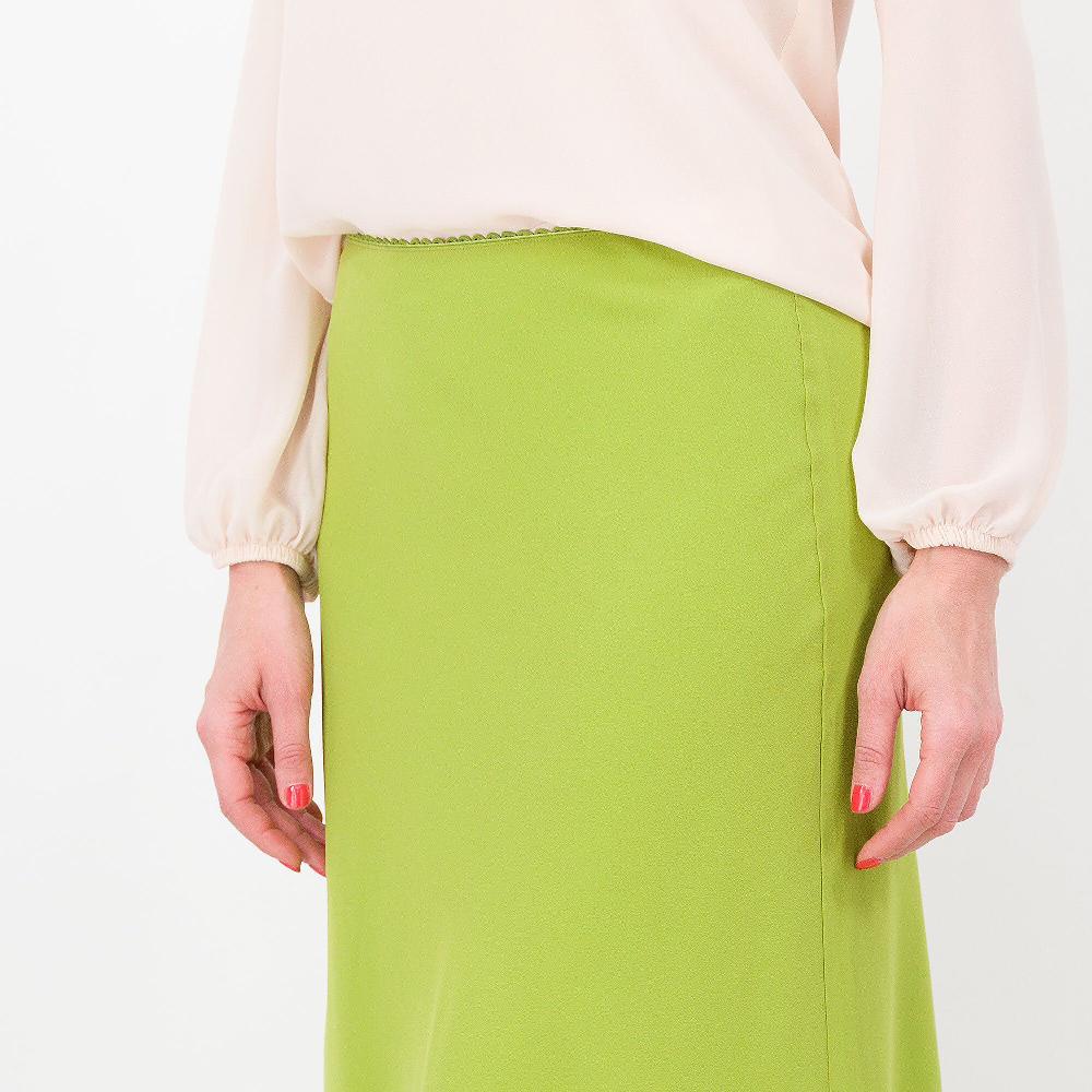 QVC Caterina Lancini Gonna Longuette In Georgette Con Fodera In Jersey Made In Italy