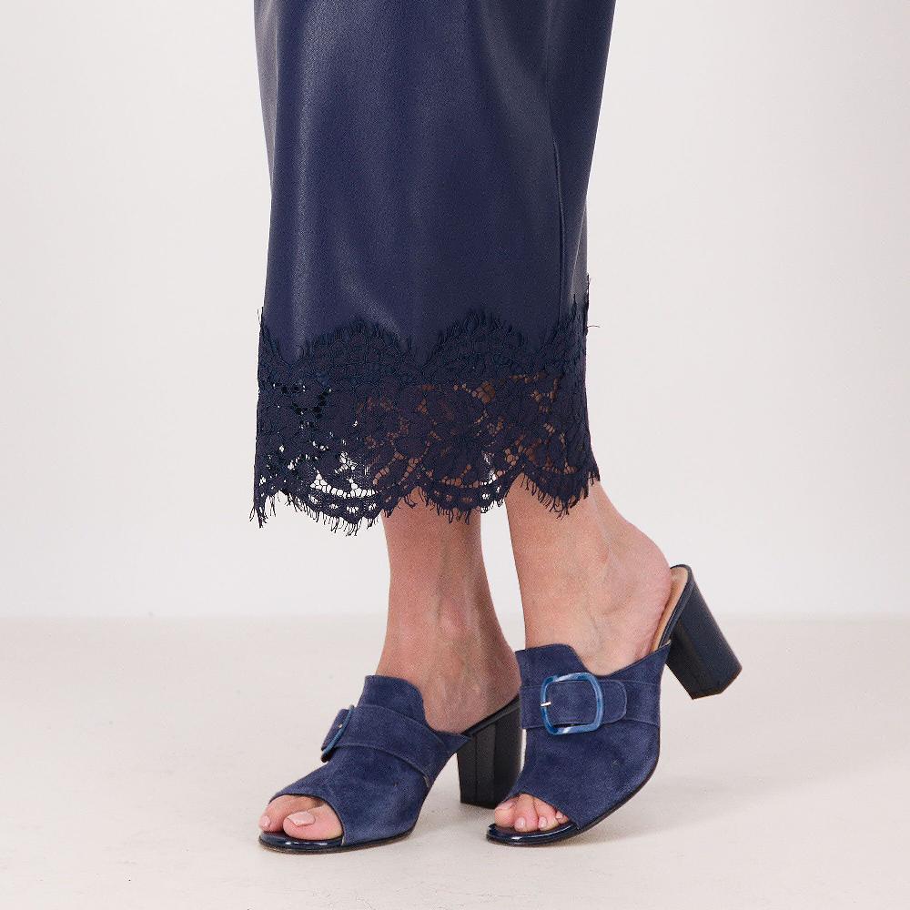 QVC Caterina Lancini Gonna Longuette In Tessuto Spalmato Con Pizzo Al Fondo
