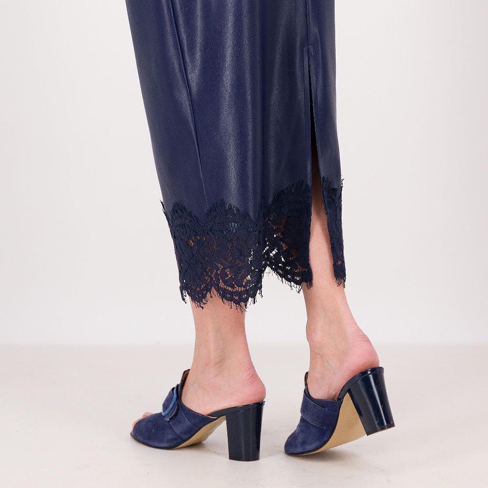 QVC Caterina Lancini Gonna Longuette In Tessuto Spalmato Con Pizzo Al Fondo