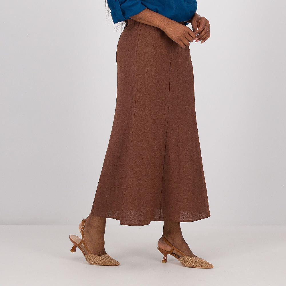 QVC Caterina Lancini Gonna lunga a tulipano in ramié e cotone