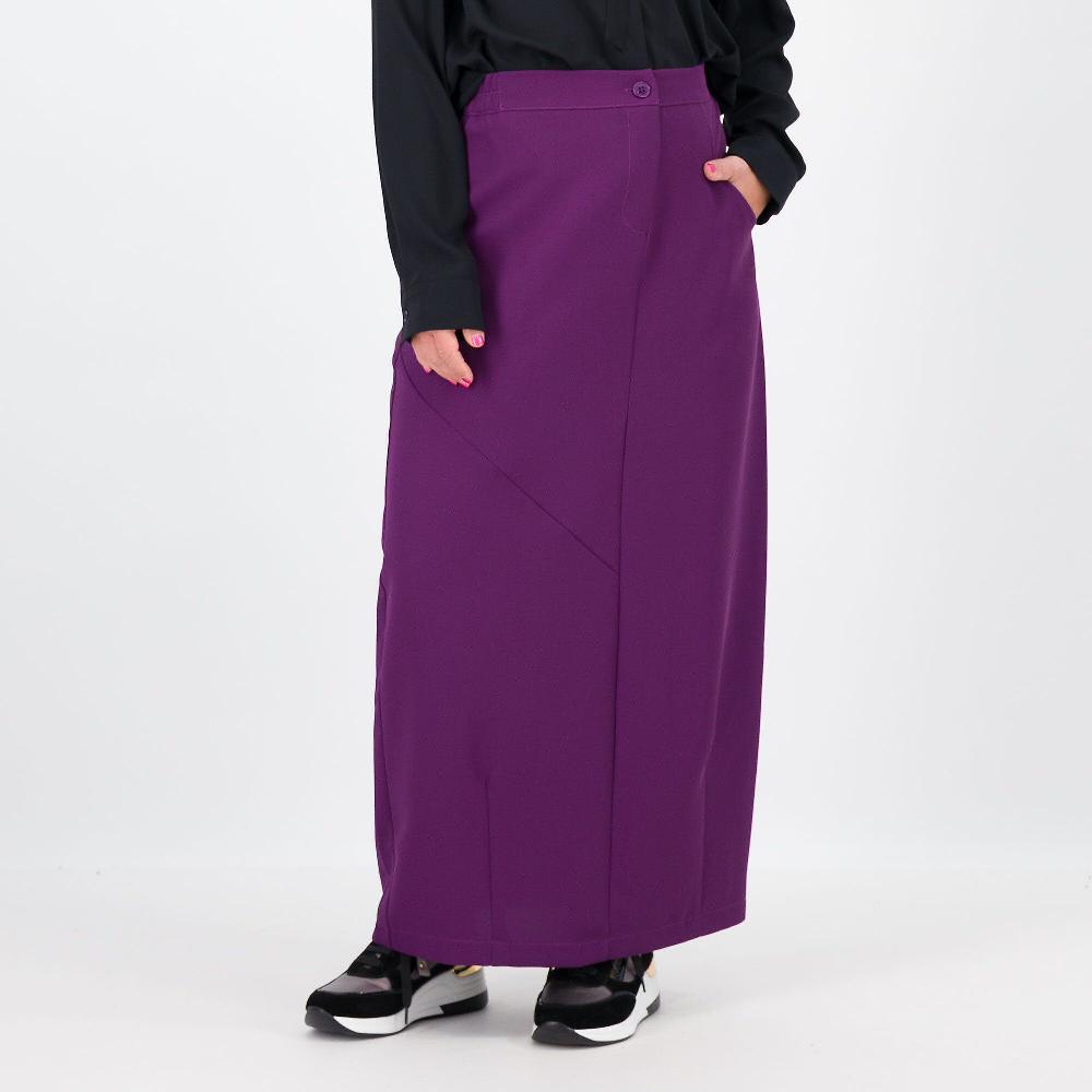 QVC Caterina Lancini Gonna lunga con tasche carrettera in tricottina crêpe Made in Italy
