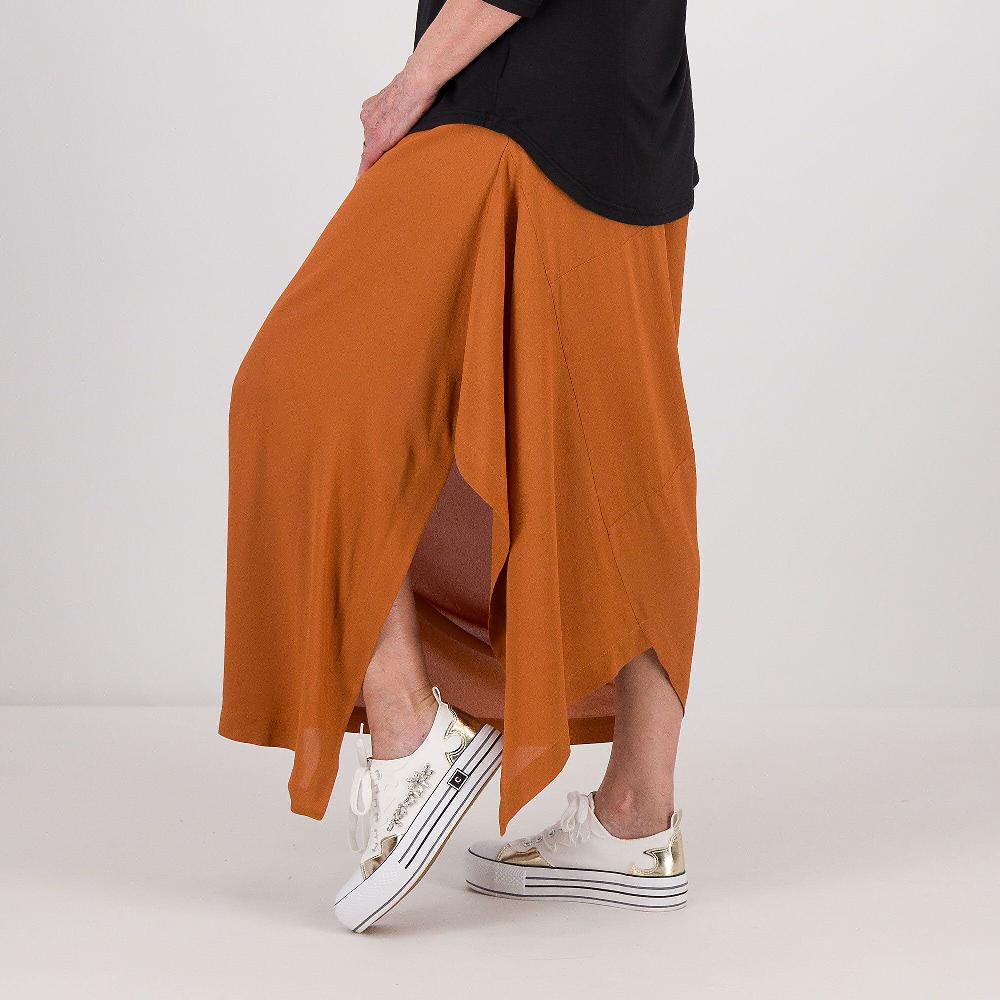 QVC Caterina Lancini Gonna maxi in crèpe di viscosa con elastico