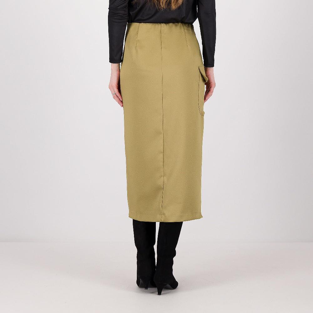 QVC Caterina Lancini Gonna Midi In Raso Con Tasconi