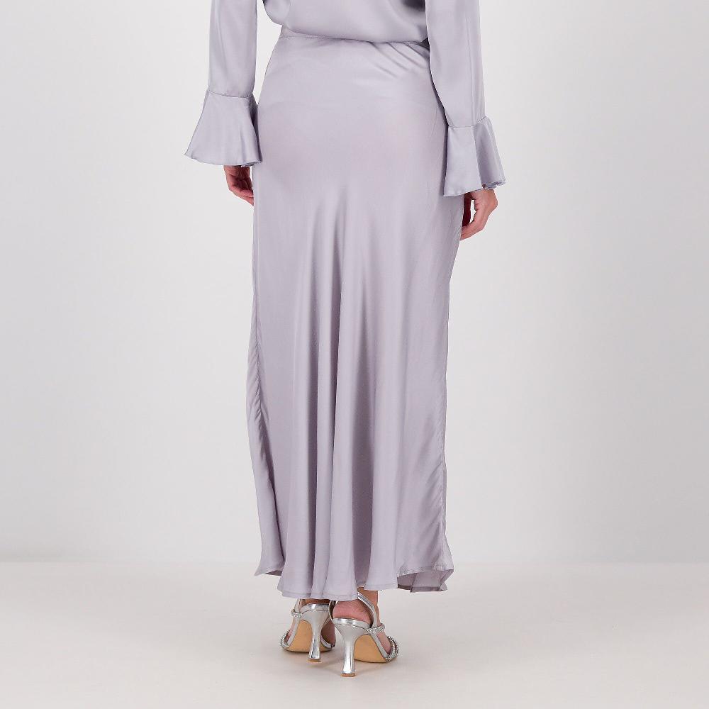 QVC Caterina Lancini Gonna Midi In Raso Viscosa Con Coulisse