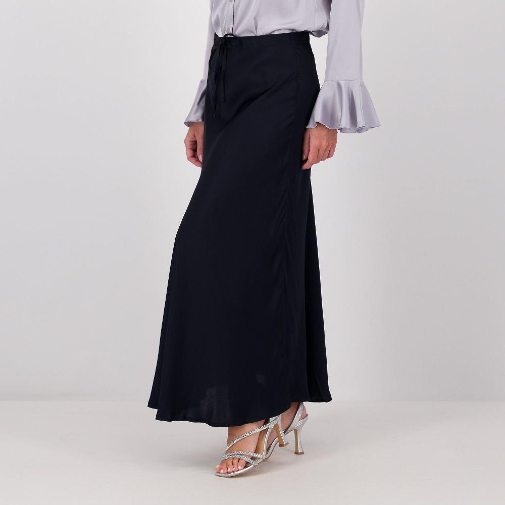 QVC Caterina Lancini Gonna Midi In Raso Viscosa Con Coulisse