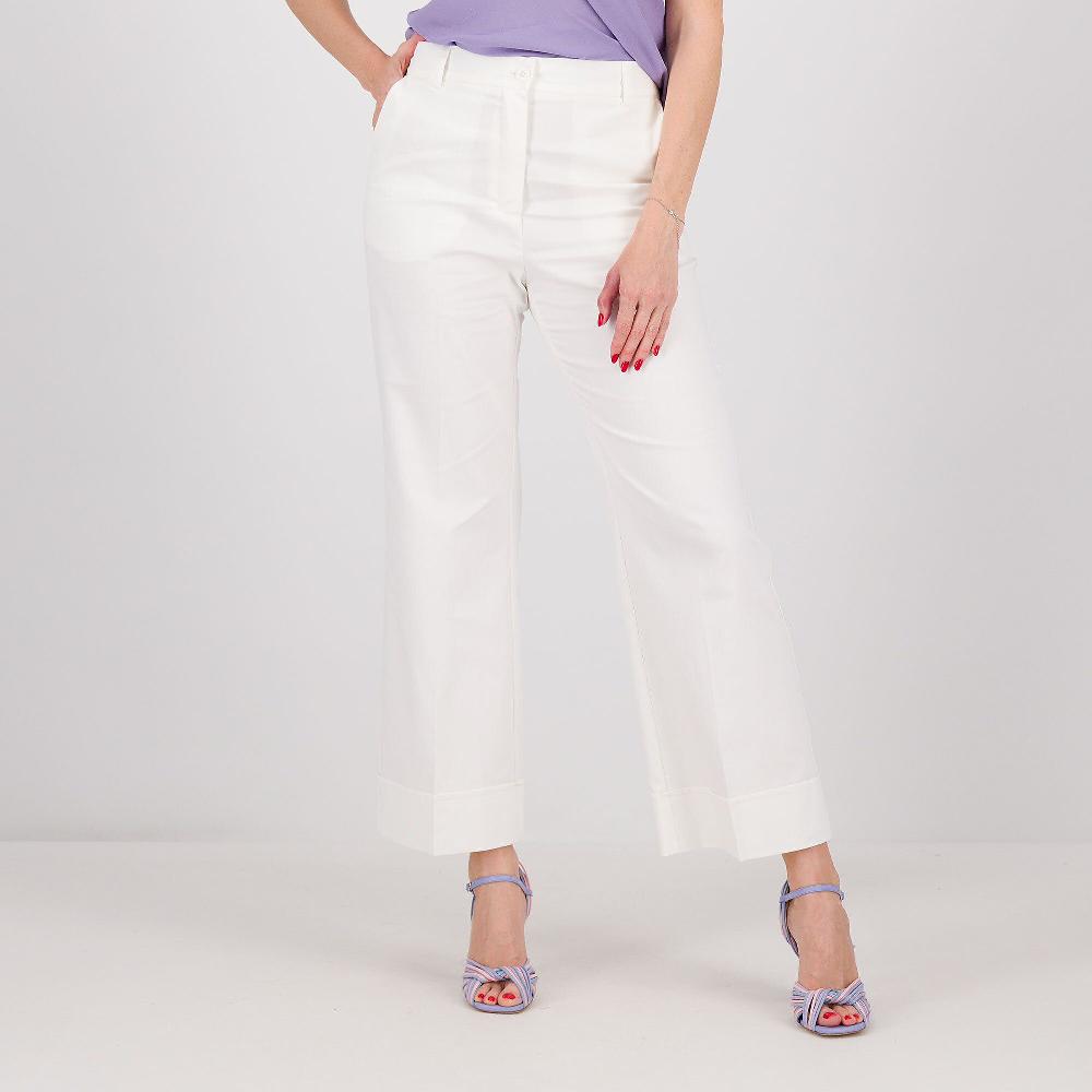 QVC Caterina Lancini Jeans ampi tessuto elasticizzato con risvolto
