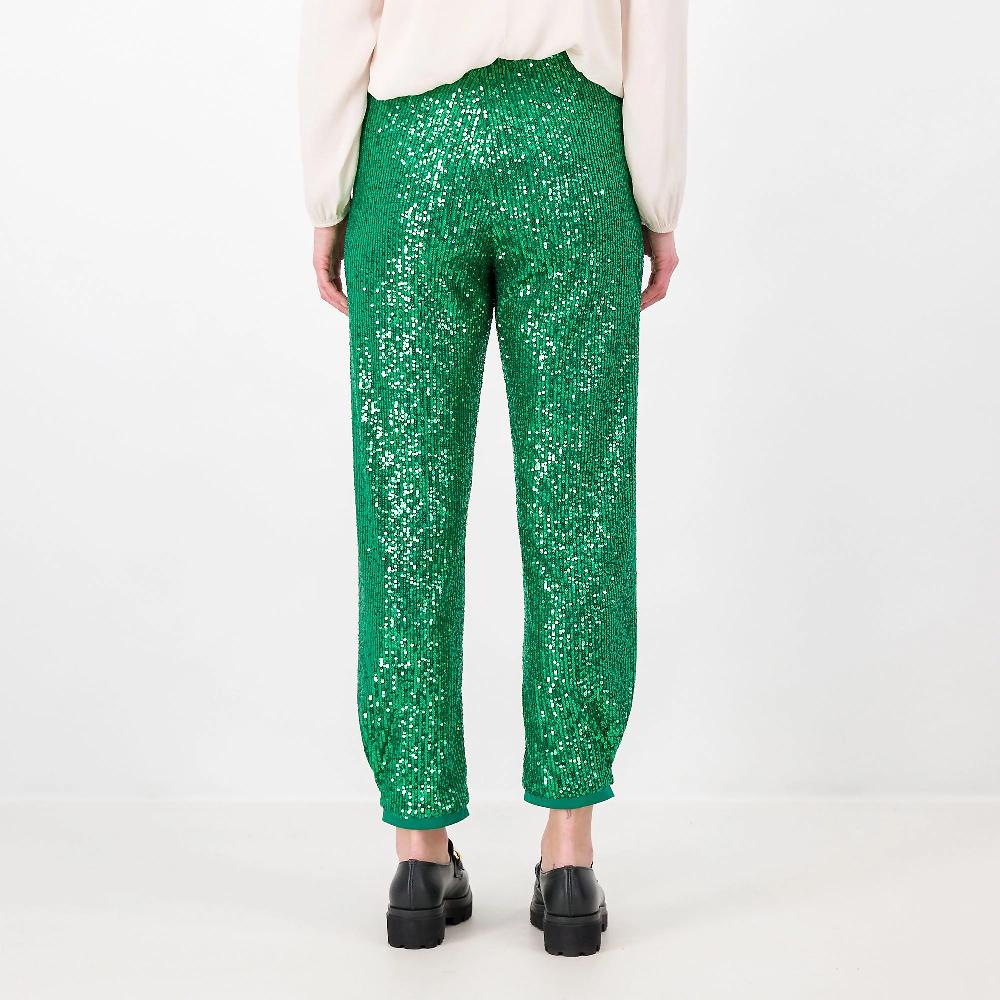 QVC Caterina Lancini Jogger In Paillettes Con Fodera Vita Elasticata Made In Italy
