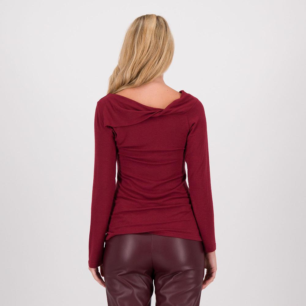 QVC Caterina Lancini Maglia A Manica Lunga Con Scollo Asimmetrico