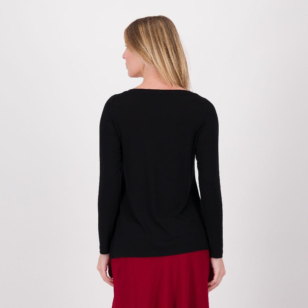 QVC Caterina Lancini Maglia A Manica Lunga In Viscosa Con Fiocco In Tulle