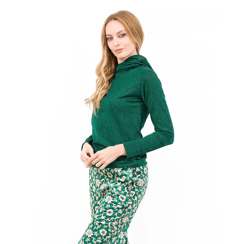 QVC Caterina Lancini Maglia In Bouclé Lamé Con Cappuccio