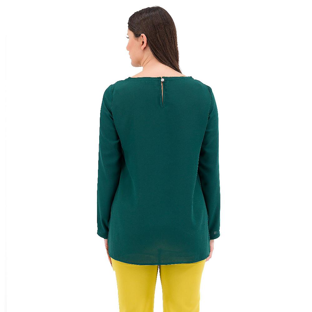 QVC Caterina Lancini Maglia In Doppia Georgette Con Scollo Tondo