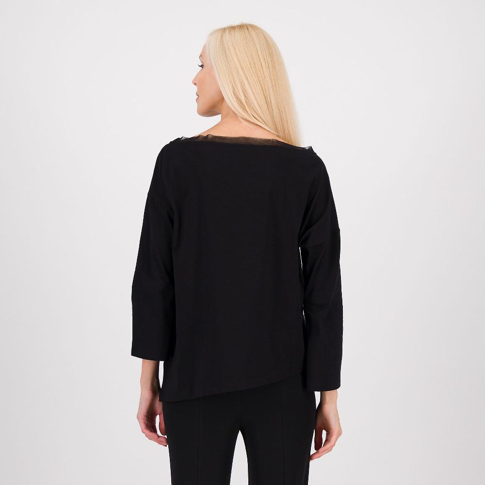 QVC Caterina Lancini Maglia In Jersey Di Cotone Stretch Scollo A Barca