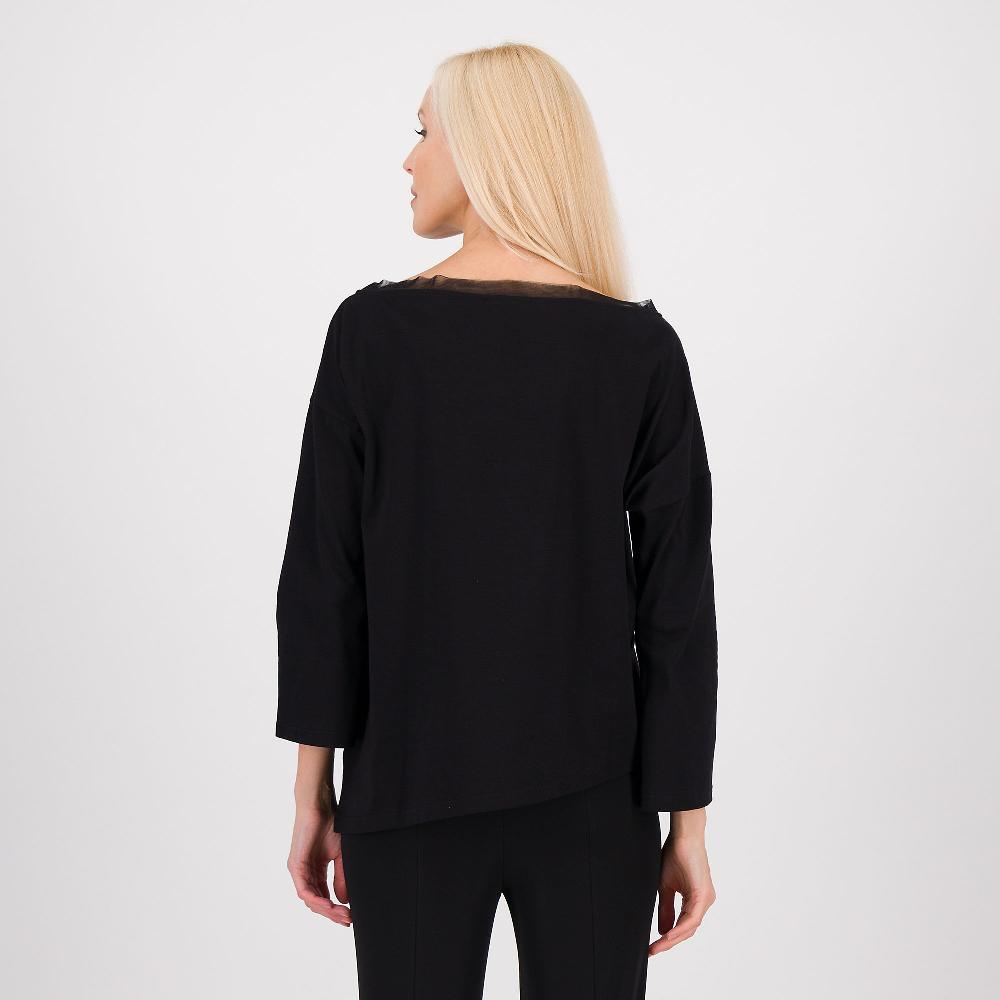 QVC Caterina Lancini Maglia In Jersey Di Cotone Stretch Scollo A Barca