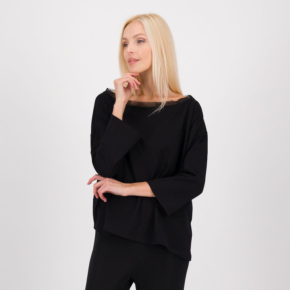 QVC Caterina Lancini Maglia in jersey di cotone stretch scollo a barca
