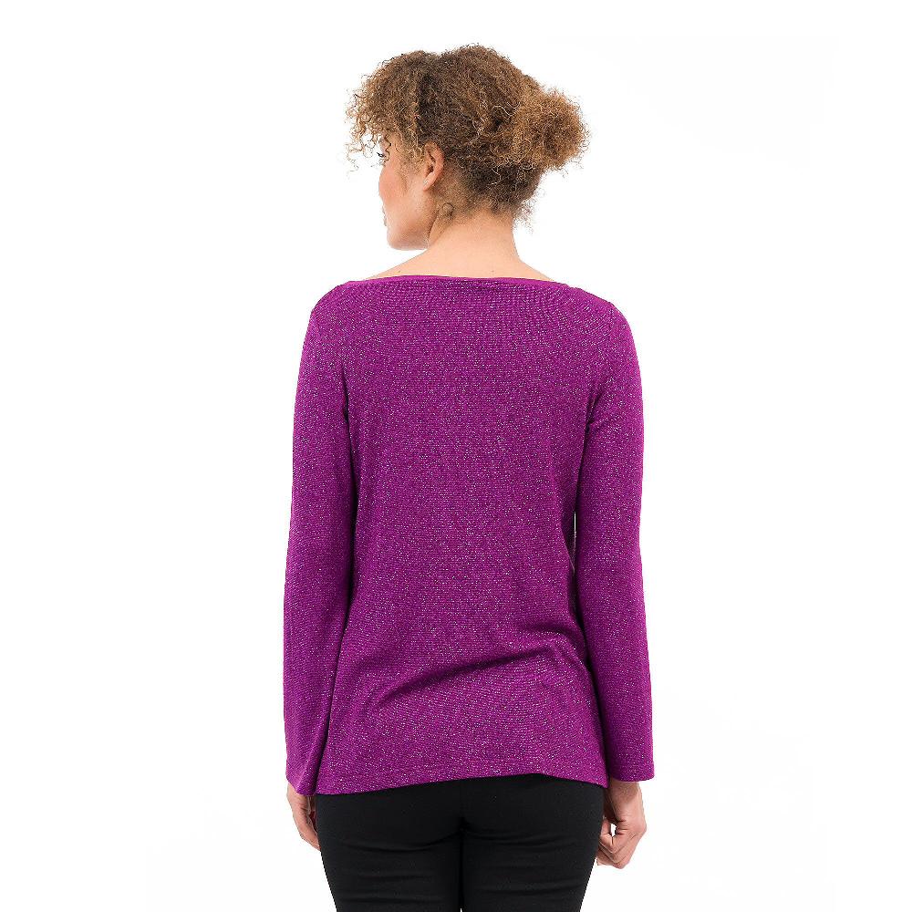 QVC Caterina Lancini Maglia In Lamè Scollo Tondo Profilo Georgette Made In Italy