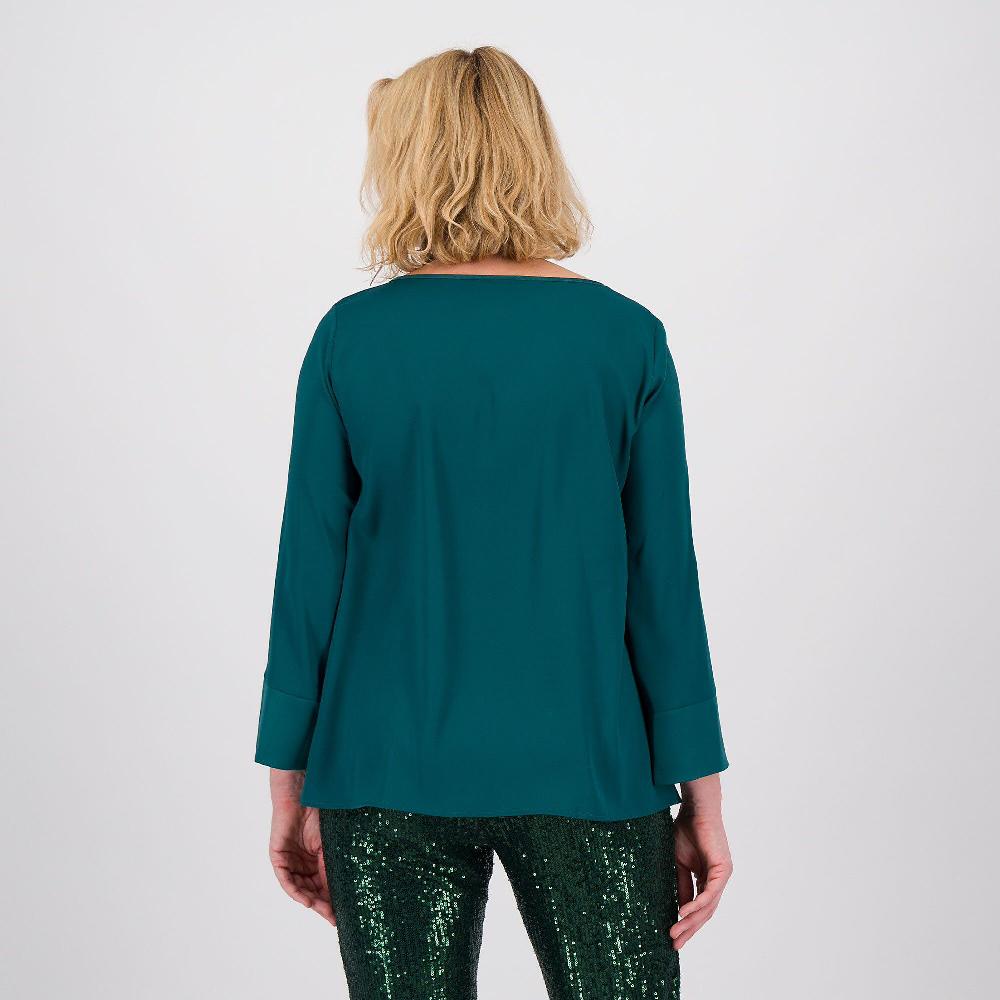QVC Caterina Lancini Maglia In Raso A Scatola Con Profili In Contrasto