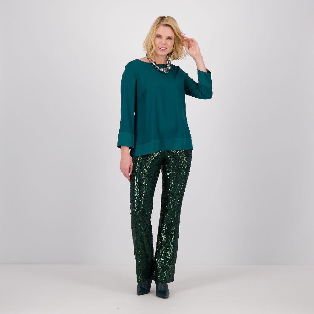 QVC Caterina Lancini Maglia In Raso A Scatola Con Profili In Contrasto